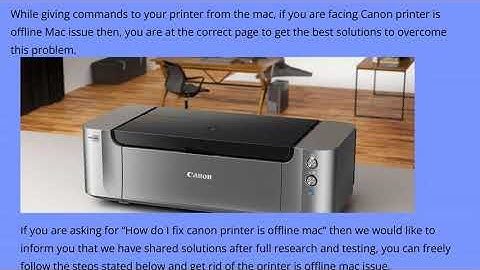 Easy Way To Fix Canon Printer Offline Mac Error