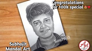 Drawing of Subhojit Mandal Art ?/ Art Academy by Sourajit || portrait of @Subhojit Mondal Art