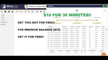 BINARY BOT LOW BALANCE $15 FREE DOWNLOAD l $10 IN 30 MINUTES l OVER UNDER