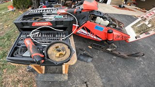 Quick pull cord repair for snowmobiles - Yamaha phaser - bonus yard rip at the end