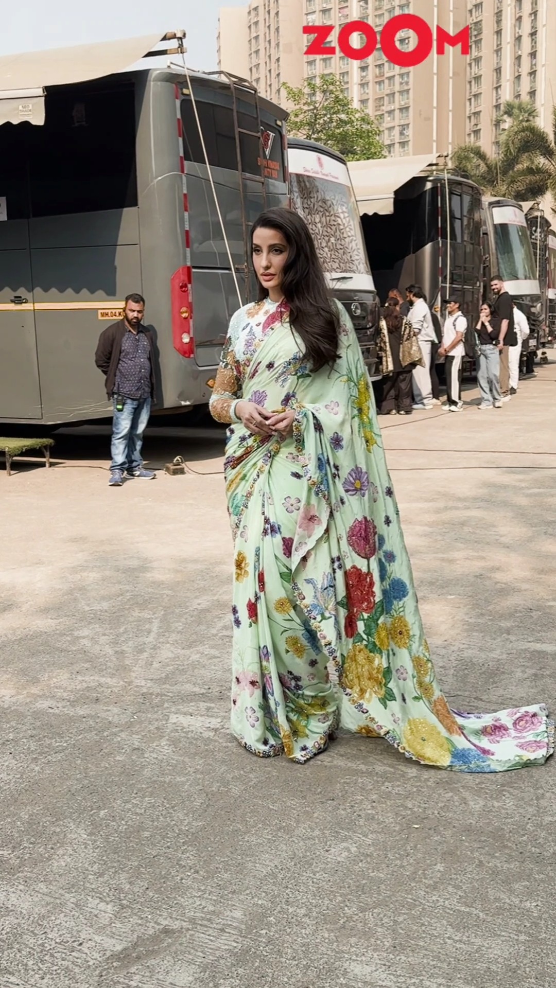 Nora Fatehi brings floral GLAMOUR to ‘Be Happy’ promotions!?? #norafatehi #shorts