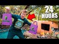 24 Hour Box Fort In The Woods 📦 Dollar Store Survival Challenge (Part 1)