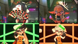 Splatoon 3 Splatoween Splatfest - All Solo Dances (Deep Cut & Squid Sisters)