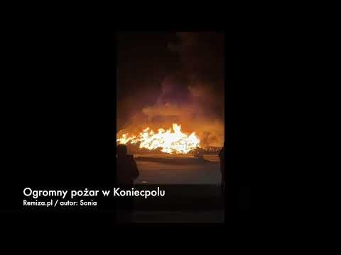 Pożar hali z odpadami w Koniecpolu