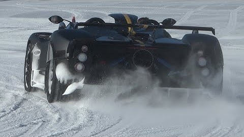 Ultra Rare Pagani Zonda HP Barchetta on Ice track driven by Horacio Pagani