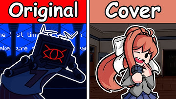 Glitcher Original Vs Cover [Doki Doki Takeover Plus] (VS Hex Mod) - FNF