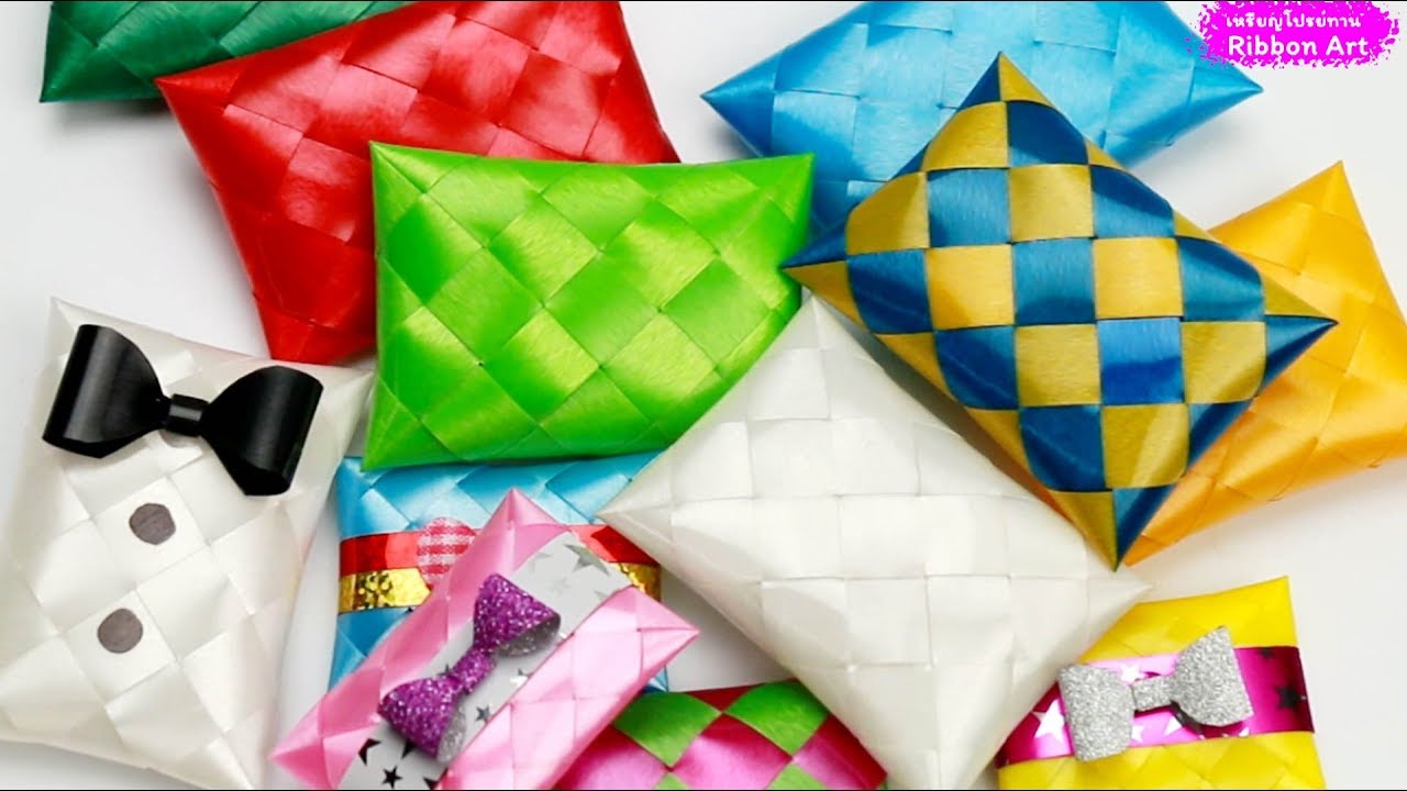 DIY ribbon pillow | How to Make Easy ribbon pillow | วิธีพับเหรียญโปรยทานหมอน