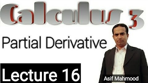 Partial Derivative | Lecture 16 | Calculus 3 | Urdu/Hindi