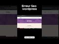 Cette erreur WordPress détruit votre SEO en 2026 ❌ #wordpress #seo #tutorial