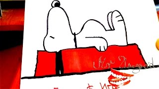 How To Draw Snoopy Step By Step Easy On His Doghouse And Color For Beginners Youtube