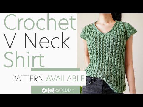 Crochet V Neck Shirt | Pattern & Tutorial DIY