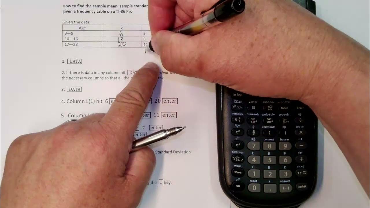 Find Sample Mean, Standard Deviation and Variance with Frequency Table