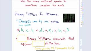 Hashing and heavy hitters (Randomized algorithms, Fall 2022, Lecture 2)