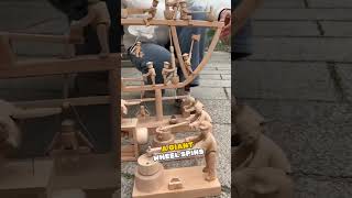 Wooden Magic: Traditional Chinese Automaton Comes to Life!  #KineticArt #ChineseCrafts #fyp #Amazing
