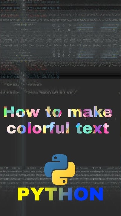 HOW TO MAKE COLORFUL TEXT IN PYTHON??? | colorama - YouTube