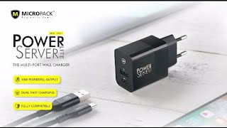 Micropack Wall Charger Booster Lite USB A USB C PD Max Output 18W MWC-218PD