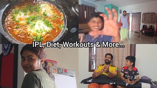 Food, Workout, IPL & More...#amruthaabishek #tamil #kannada #couple #vlog 