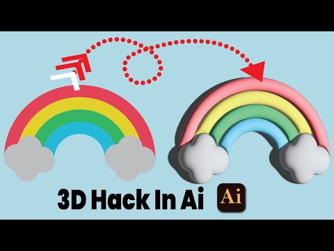 Easy 2D to 3D Illustration Hack for Beginners | Adobe Illustrator Tutorial