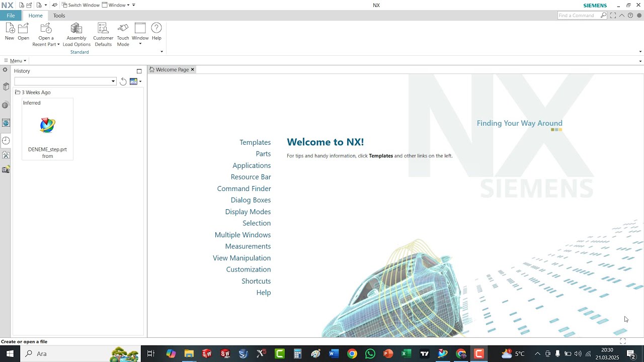NX1) SİEMENS NX CAD ARAYÜZ VE GÖRÜNTÜLEME SEÇENEKLERİ