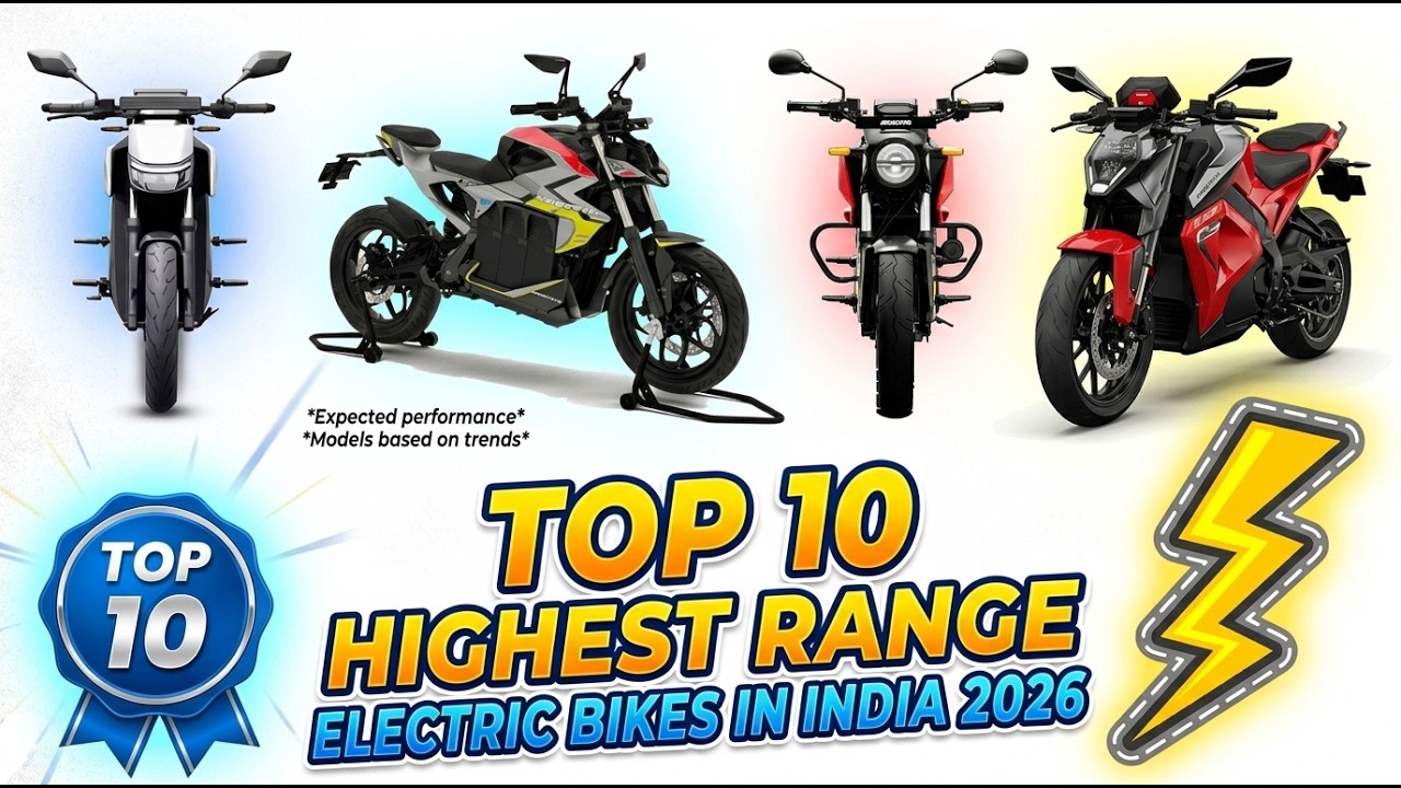 Top 10 Highest Range Electric Bikes in India (2026) ⚡ 200+ KM Range EV ...