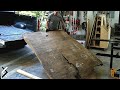 $9000 Wood Slab Desk -- One Man Woodworking Shop