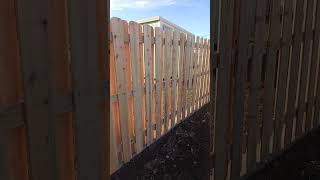 How to install shadow box fence with 2 inch metal post and metal frame for wooden gate