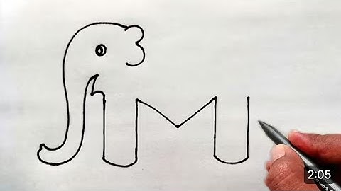 हाथी का चित्र बनाना सीखे। Elephant Drawing | How to draw elephant from letter M | Elephant drawing