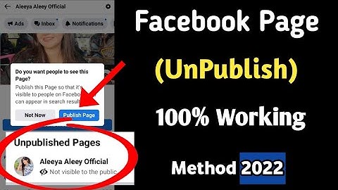 How to publish Facebook page Unpublish | publish to Unpublish fb 2022