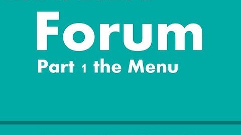 How to create a Forum part 1