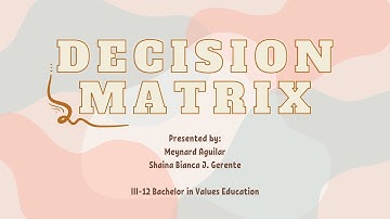 INSTRUCTIONAL VIDEO/DECISION GRID