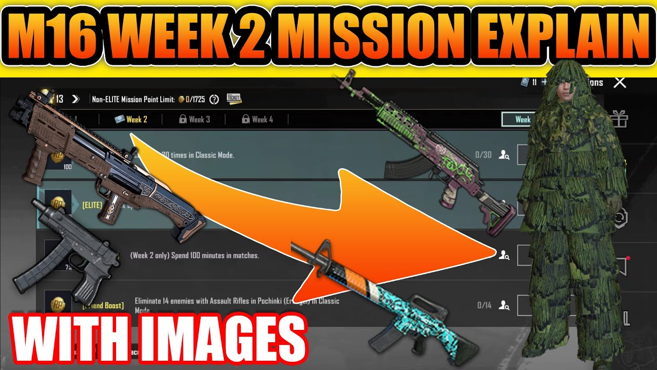 M16 ROYAL PASS WEEK 2 MISSION EXPLAIN IN HINDI | PUBG MOBILE M16 RP WEEK 2 MISSION EXPLAIN