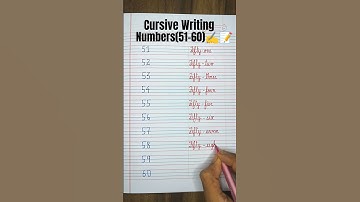 📝 Numbers(51-60) Cursive Writing ✍️📝#shorts #numbers #cursivewriting