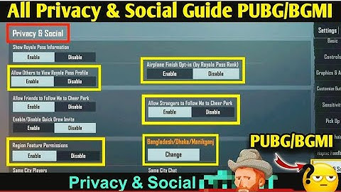 BGMI PRIVACY & SOCIAL ALL SETTINGS GUIDE IN HINDI | HAPTIC SETTING |CONNECTION SETTTING BGMI GUIDE