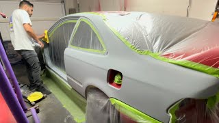 TIPS AND HARD LESSONS OF PAINTING A CAR IN A GARAGE. Honda em1