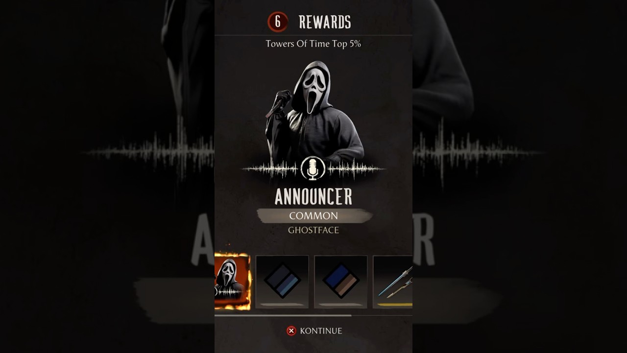 I got Ghostface Announcer Voice for Free in MK1 (Mortal Kombat 1 top 5% tower of time reward)