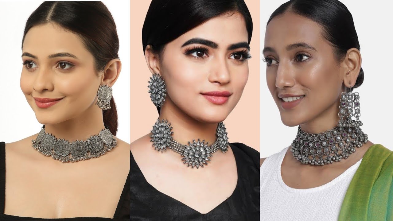 Oxidized choker design/  oxidised jewellery set 2022 