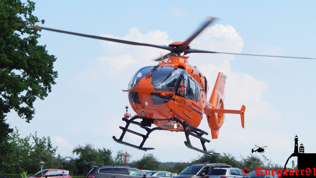 [HD] Christoph 34 , EC 135T2i, Rettungshubschrauber Landung + Start