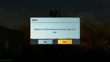Unknown error: Please restart your device and try again. Error code: 1 . #Bgmi