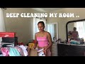 deep cleaning my messy room!!