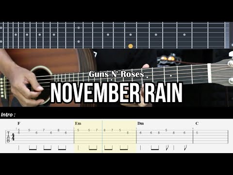 November Rain - Guns N' Roses | Easy Guitar Lessons Tab For Beginners - Guitar Tutorial