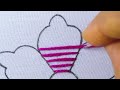 Hand Embroidery New Fancy Elegant Flower Amazing Design Easy Flower Sewing Technique For Tutorial