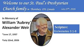 Aubrey Weir Funeral Service