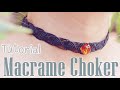 Macrame choker necklace tutorial-Jewelry design-Amber stone-Waxed Thread-Handmade gemstone-Diy