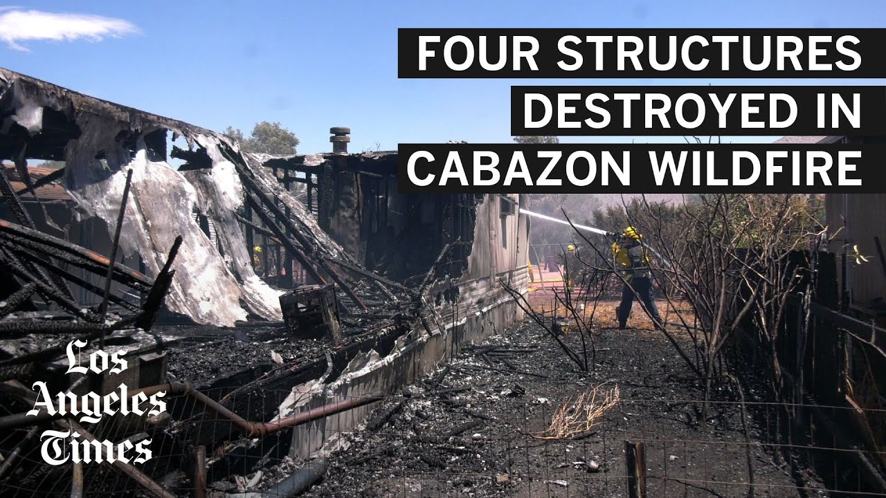 Four structures destroyed in Cabazon wildfire - YouTube