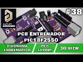 38. Entrenador Pic 18F2550 - Generar archivos Gerber, Diagrama Esquemático y PDF3D