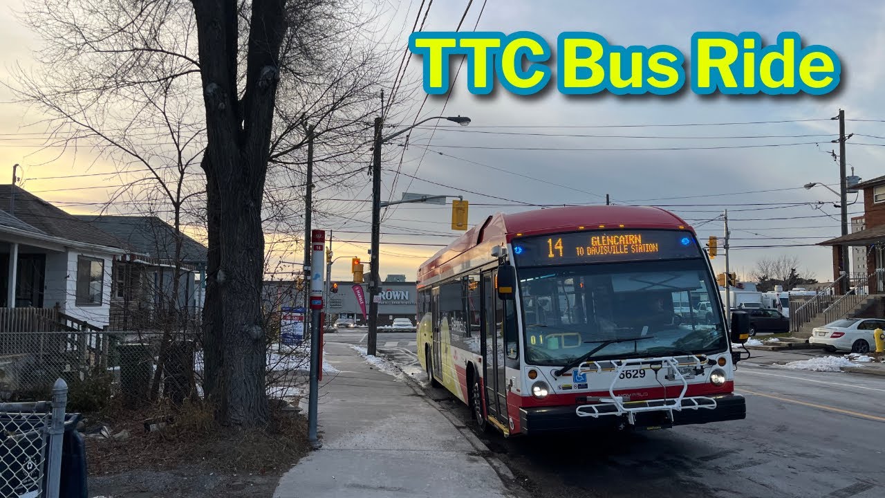 Toronto TTC 14 Glencairn Bus Ride - Full Route Eastbound 12/24/2025
