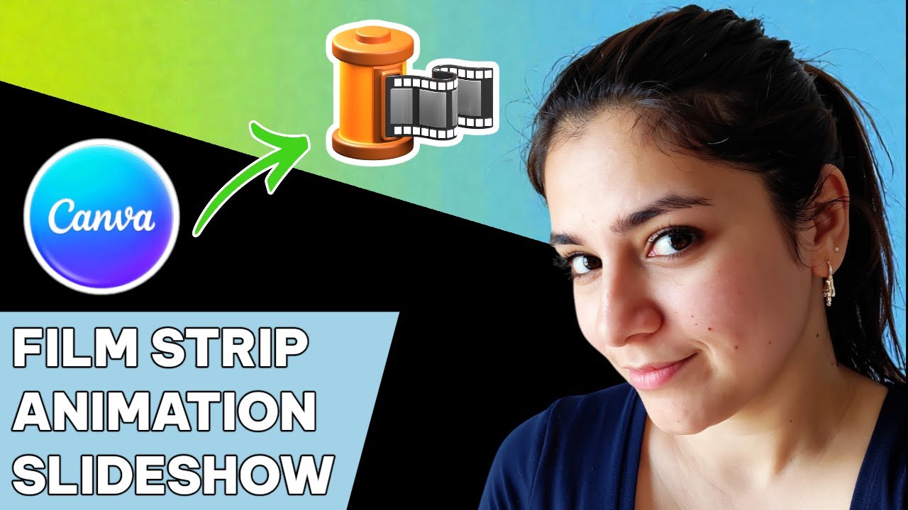 Как создать слайд-шоу с анимацией кинопленки в Canva