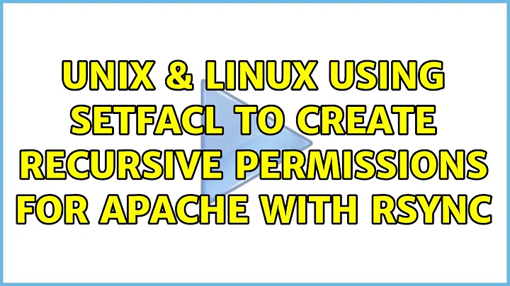 Unix & Linux: Using setfacl to create recursive permissions for Apache with rsync