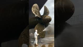 Satisfying High-Pressure Cleaning of a Dirty Ship Propeller! 🚢✨ #ShipCleaning #PropellerCleaning #ai