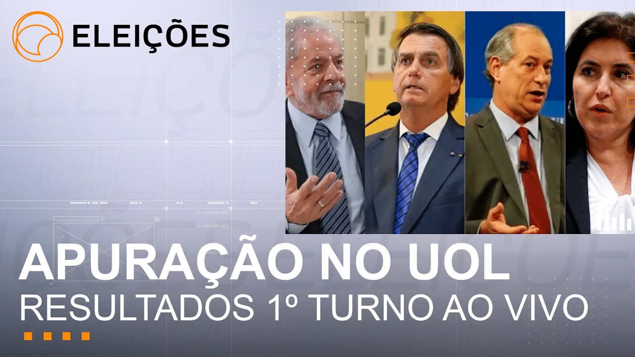 🔴 ELEIÇÕES AO VIVO: Lula x Bolsonaro com 33% das urnas apuradas; veja apuração em tempo real